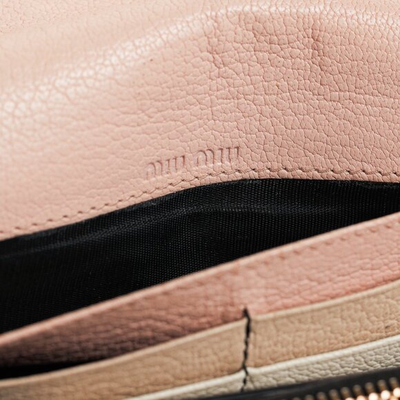 Miu Miu Black Madras Leather Long Wallet - Picture 10 of 12